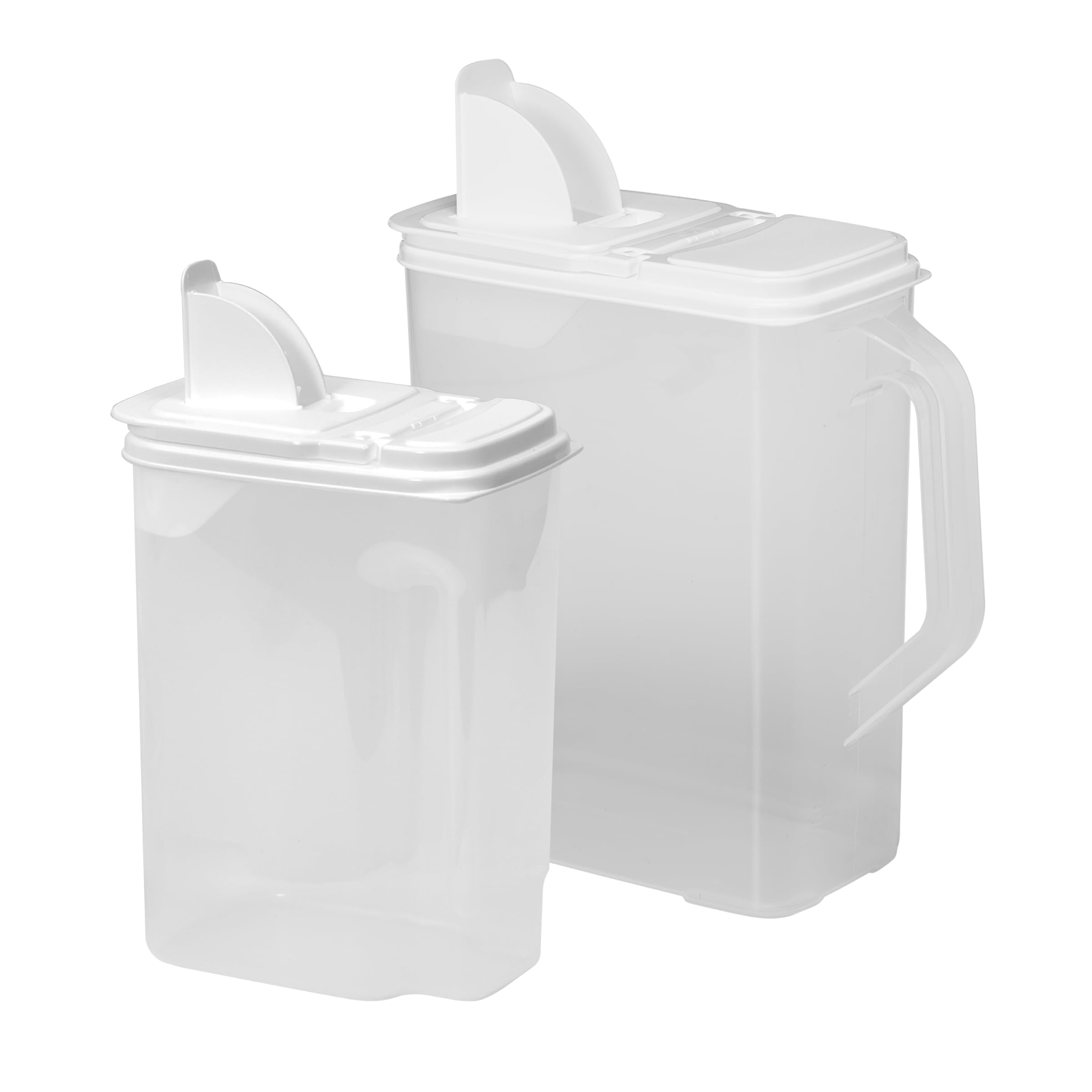 Buddeez Pet Food Storage Containers - 2 Count Bird Seed Dispenser with Pour Tight Lids and Easy Pour Spouts, 8 Qt and 3.5 Qt, Bird Seed Storage for Small and Large Feed, BPA Free