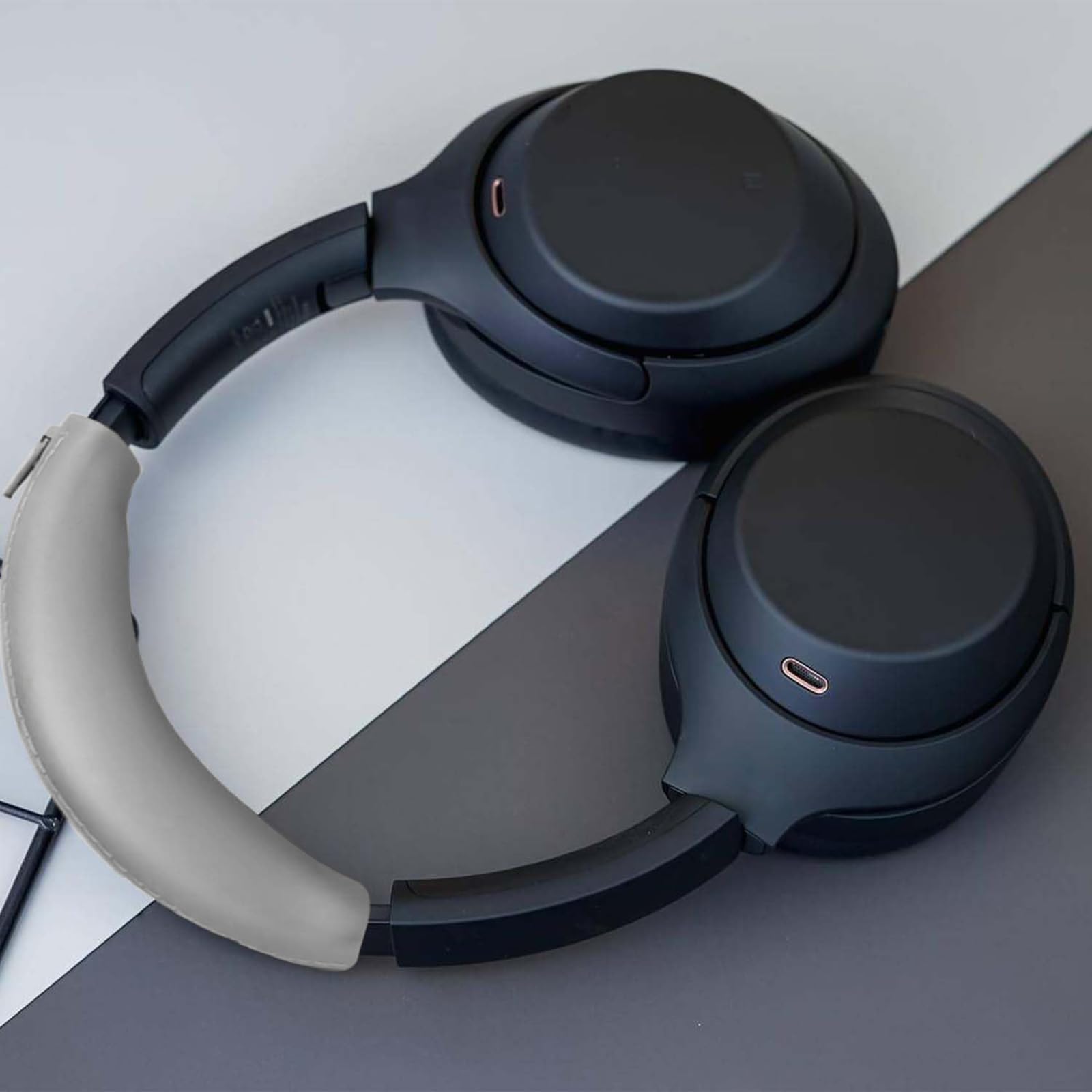 Adhiper 3 Set Case Cover for Sony WH-1000XM4 WH-1000XM3 Headphones,Embody EarPad Cover/Ear Cover/Headband Cover/Headband Cushion Protector,Sweat Proof Soft Silicone Headphones Accessories(Off White)