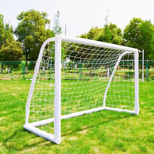 KATARUS Soccer Goal 12x6FT/10x6.5FT/8x6FT/8x5FT/6x4FT Outdoor Soccer Net Goals for Backyard with Weatherproof UPVC Frame & Ground Stakes Portable PVC Soccer Goal Post for Kids Adults & Youth Training