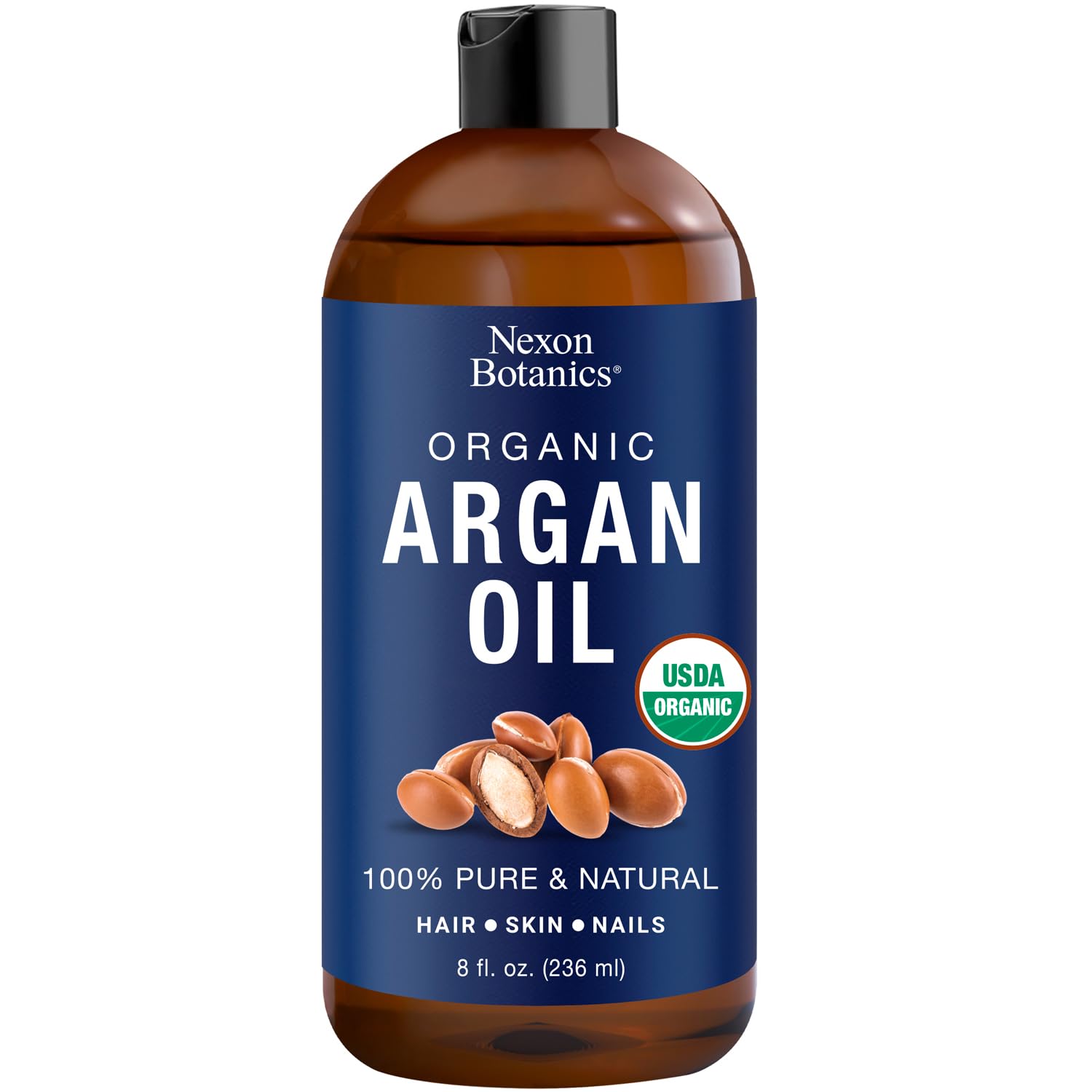 Organic Argan Oil for Skin 8 fl oz - Morocco Organic Argan Oil for Hair Growth - 100% Pure Argan Oil for Face, Body - Aceite de Argan