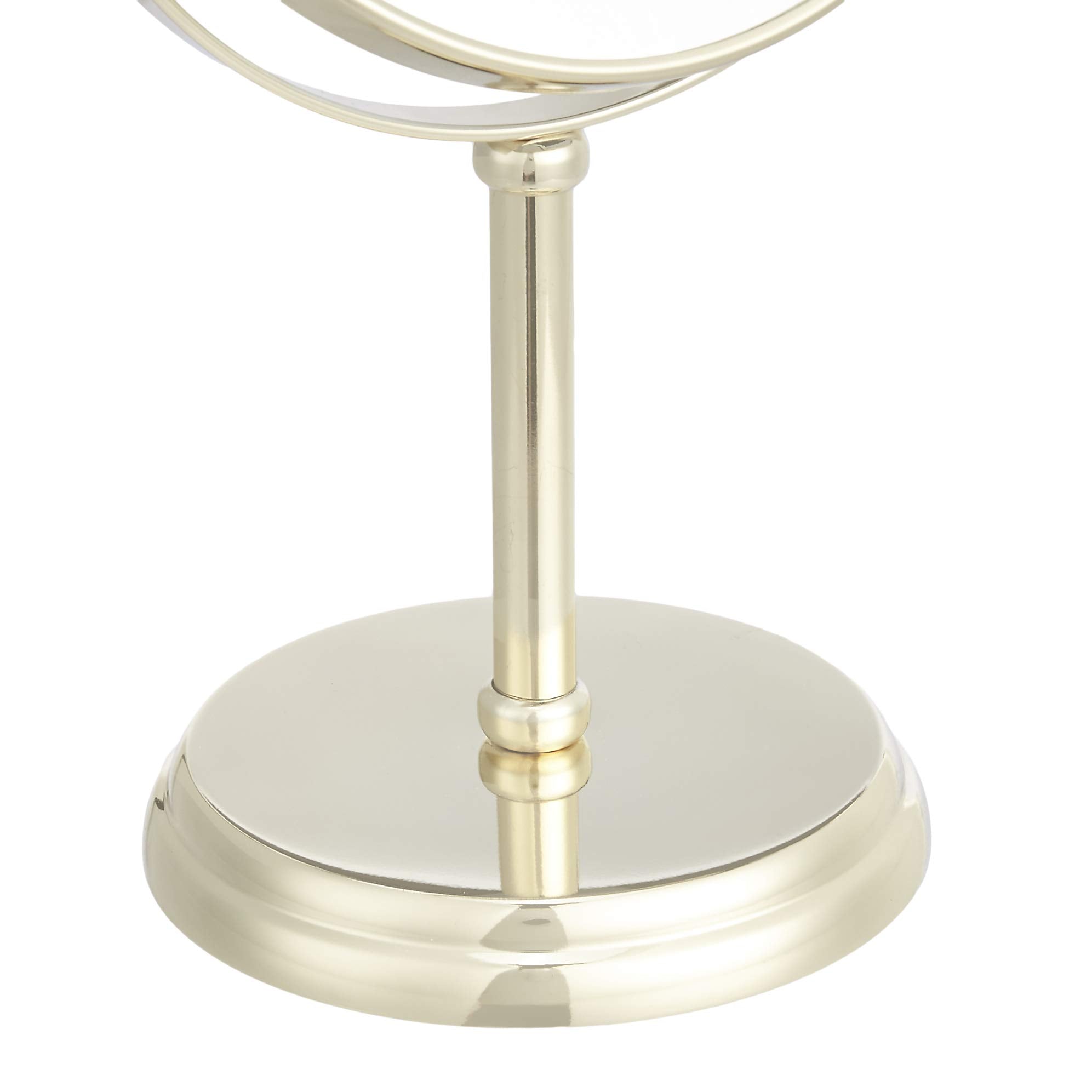 Amazon Basics Tabletop Mount Vanity Round Mirror, 1X/5X Magnification, Iron, 7.2"L x 4.92"W, Gold