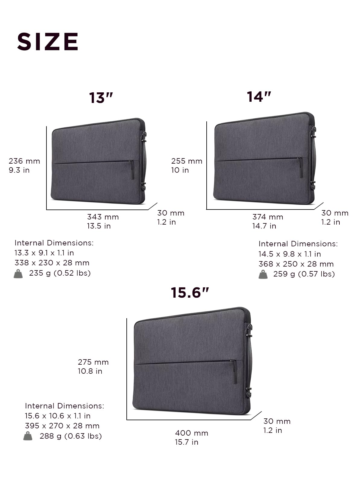 Lenovo Urban Laptop Sleeve 14 Inch for Laptop/ Notebook/Tablet Compatible with MacBook Air/Pro Water Resistant - Charcoal Grey