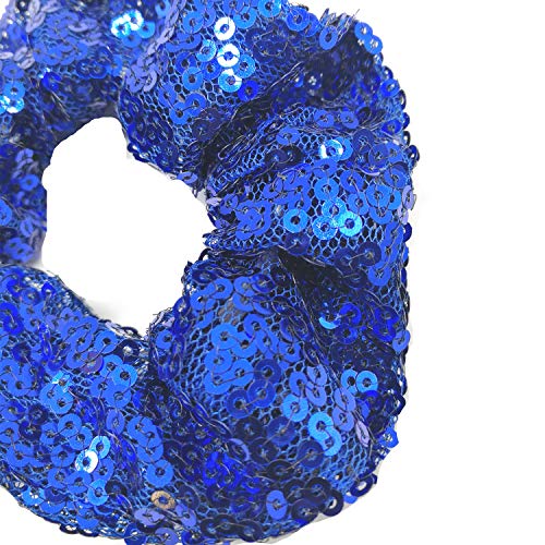 PNEIFON 4 Pack Hair Scrunchies, Sequin Scrunchies Elastic Stretch Sparkly Glitter Fashion Scrunchie Hair Tie Ponytail Holders Bun Cover for Girls and Women (style1)