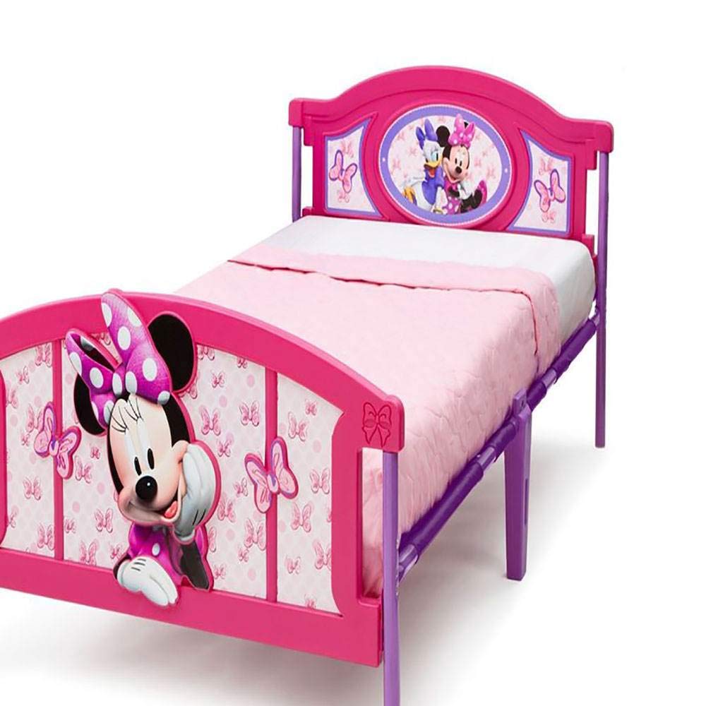 Delta Children Plastic 3D-Footboard Twin Bed, Disney Minnie Mouse