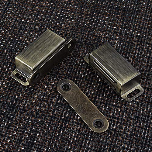 Cabinet Door Catch with Strong Magnetic, 1.2mm Thickness Furniture Latch 10 lbs, Bronze (Pack of 2)