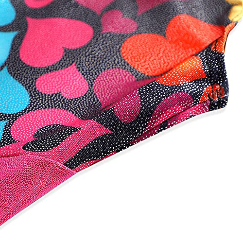 Belovance Leotards for Toddler Girls Gymnastics Outfit 3t 4t Kid Child Dance Biketard Sparkle Leopard Heart Bodysuit Unitard (WhiteHeart, 3-4 Years)