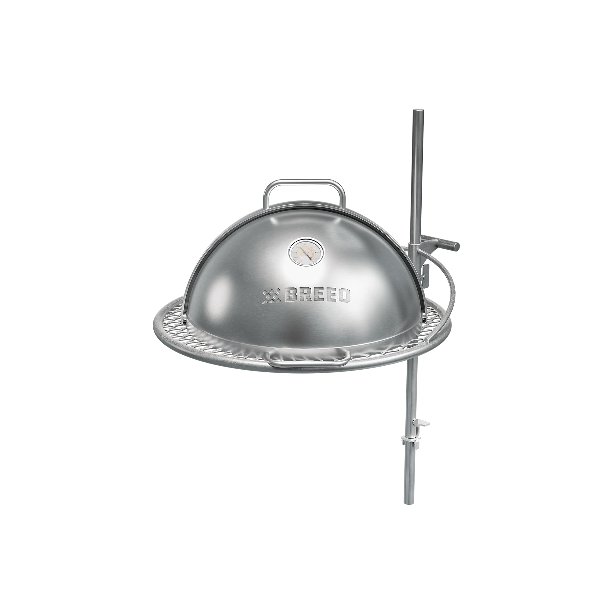 Breeo Grill Dome and Outpost Grill Bundle – Hinged Stainless Steel Dome w/Built-in Thermometer, Griddle Accessories Kit, Outdoor Set for Live-Fire Cooking – Fits X/19, Y Series