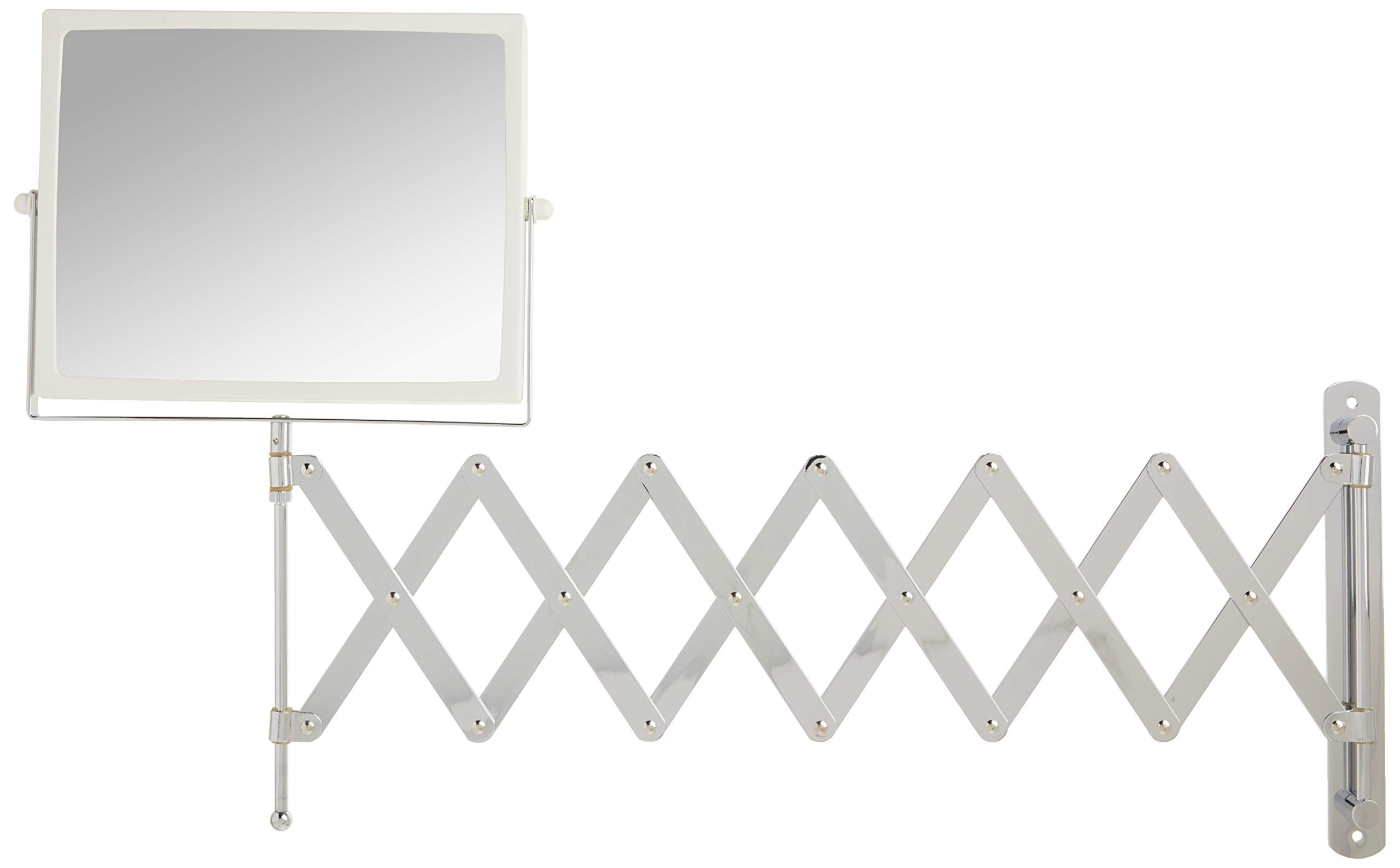JERDON Two-Sided Swivel Wall Mount Mirror - Vanity Mirror with 5X Magnification & 30 inch Wall Extension - Model J2020C