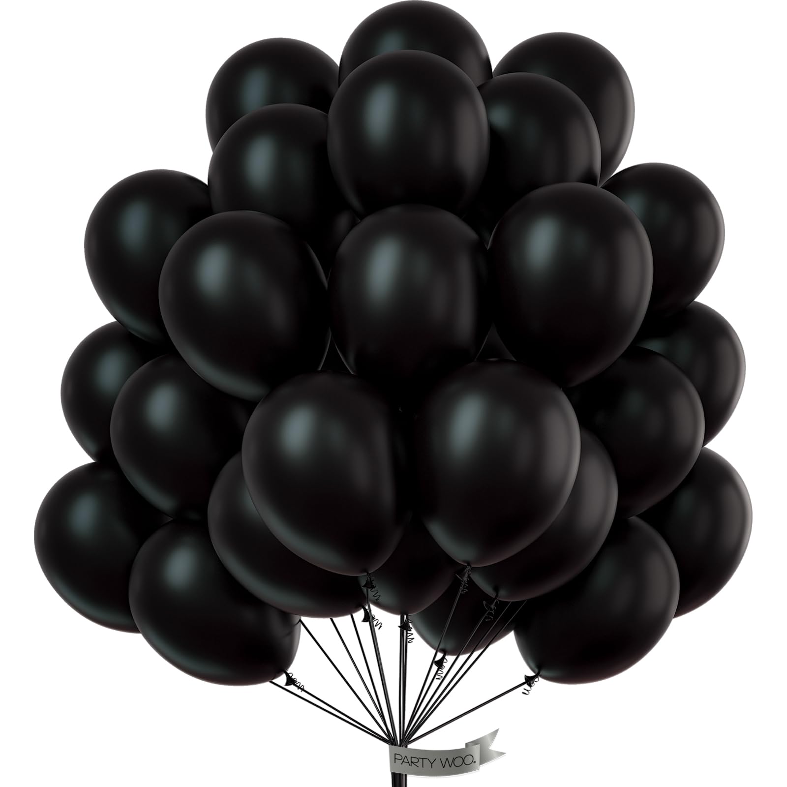 PartyWoo Black Balloons 50pcs 12 Inch Black Matte Latex Helium Balloons for Birthday Wedding Anniversary Graduation Bachelorette Engagement Bridal Shower Retirement Party Decorations Black-Y18