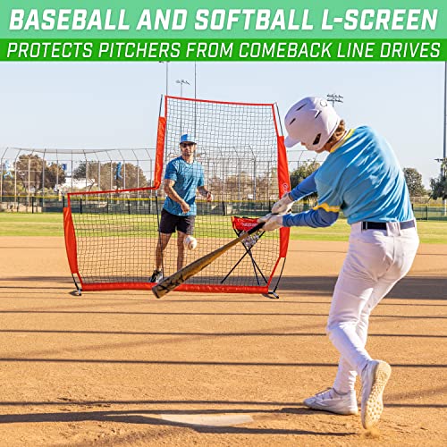 GoSports Baseball & Softball Pitching Screen - Pitcher Protection Net - L Screen or I Screen