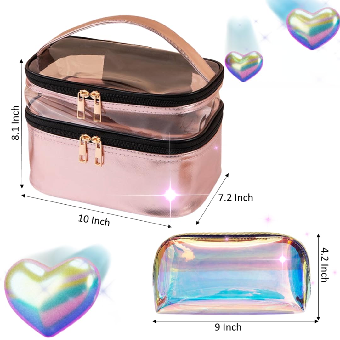 LuXuZs88 Travel in Style Makeup & Toiletry Bag β Includes a Free Mini Cosmetic Pouch! Perfect Travel Makeup Organizer for Women, Skincare Essentials, and Beauty Must-Haves!