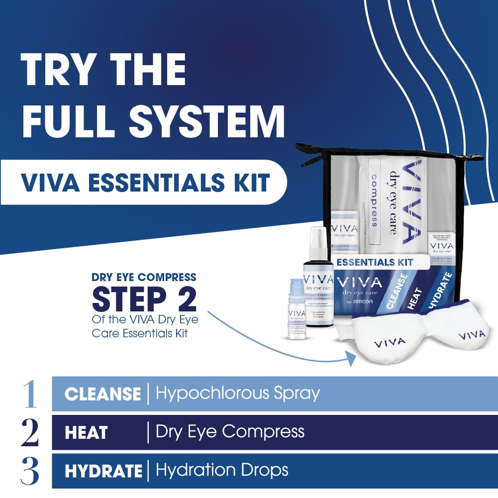 Viva Moist Heat Eye Mask | Microwave Activated | Quick& Soothing Relief | Reusable, Washable