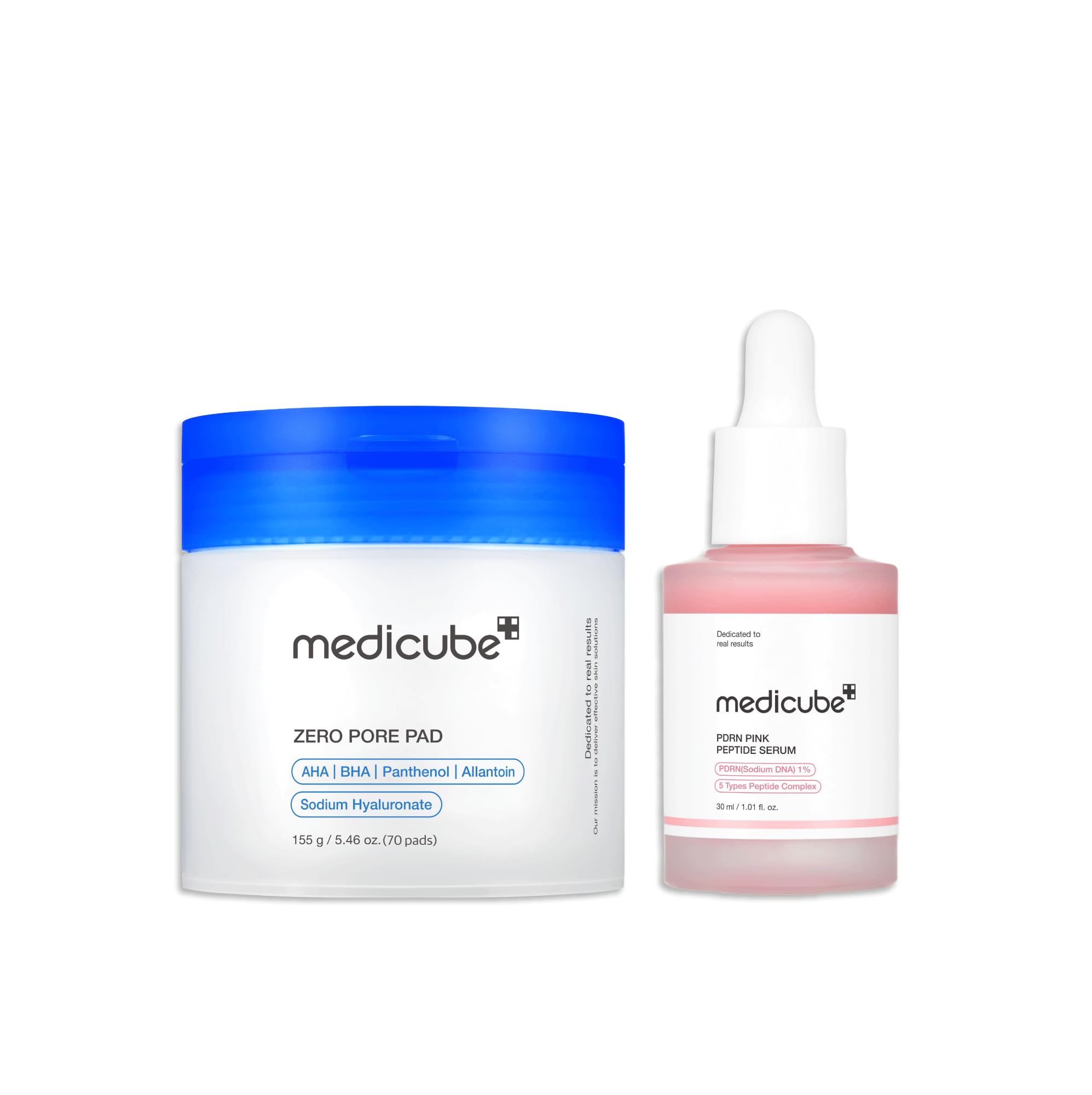medicube For All Skin Tpyes Duo: medicube Zero Pore Pads 2.0 and Salmon DNA PDRN Pink Peptide Serum