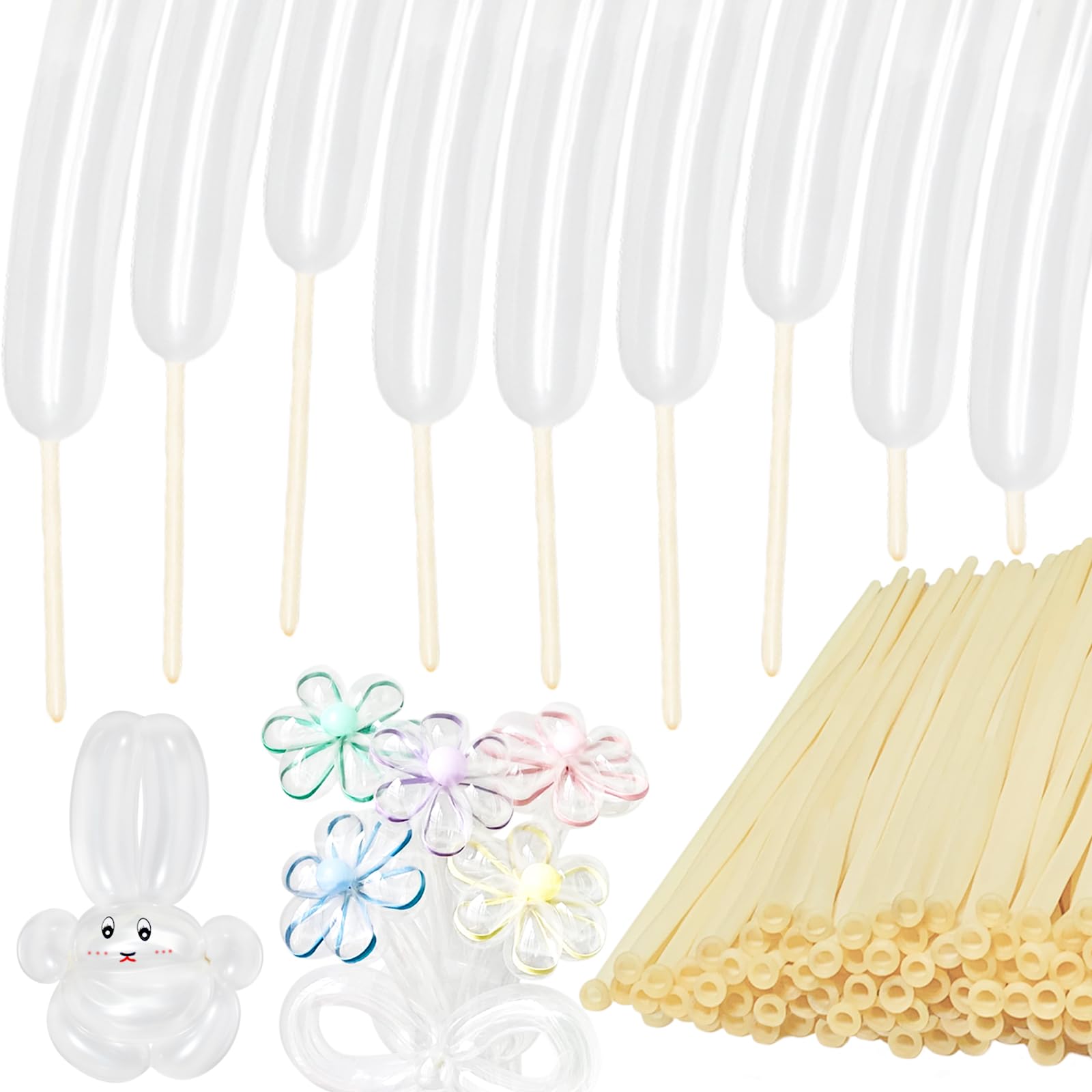 HYKJNBW 100Pcs Clear 260 Balloons, Long Balloon for Tying Balloon Arch, Long Skinny Clear Balloons for Twisting Ballons Animal balloons Birthday Party Wedding Festival Decorations