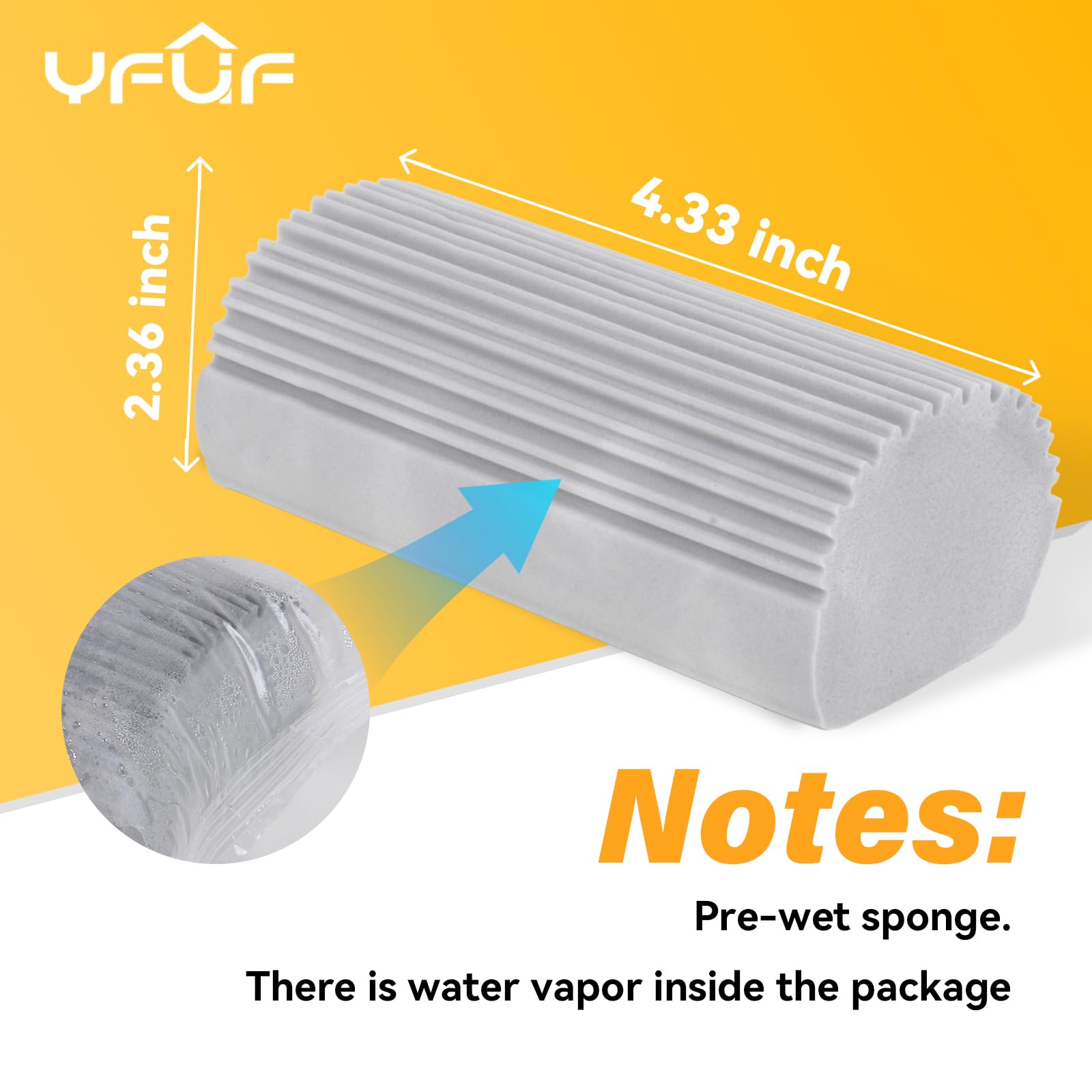 YFUIF 2 Pack Damp Clean Duster Sponge, Magic Sponge Eraser for Household Cleaning, Reusable Dusters Cleaning Supplies for Housekeeping, Dish, Blinds, Glass, Baseboards,Window Track Grooves and Faucets