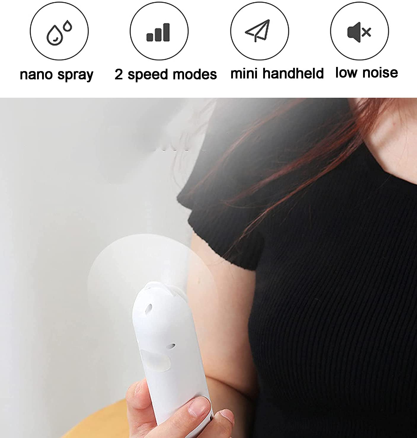 Proaccmart Handheld Mini Fan Misting Fan USB Rechargeable Portable Pocket Desk Fans Mini Water Spray Hydrating Fan