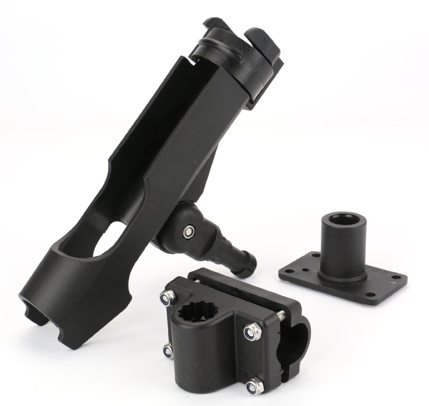 Bekith 2 Pack Fishing Rod Holder with Combo Mount, Adjustable Fishing Boat Rod Holder, Black Finish