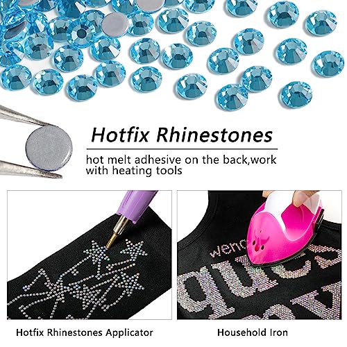 Beadsland Hotfix Rhinestones Bulk, 14400pcs Hyacinth Hot Fix Rhinestones for Crafts Clothes DIY Decoration, Hyacinth/Orange, SS6, 1.9-2.1mm