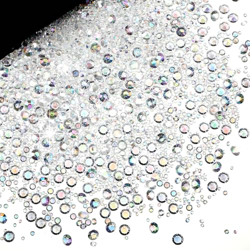 Hicarer 7000 Pieces Diamond Decorations Bling Bling Diamond Vase Filler Acrylic Gem Table Scatter Crystals in Four Sizes Table Decorations for Wedding Birthday Party Bridal Shower(AB White)