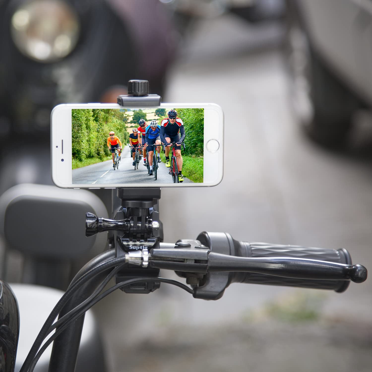 Suptig Phone Holder Desk Gooseneck Mount, Cell Phone Clamp Clip for Pole, Mount Stand, Compatible for iPhone 16 Plus iPhone 15 Pro 14 Plus Xs Max XR X 8 7 6 6s Plus and Other 4-7'' Device