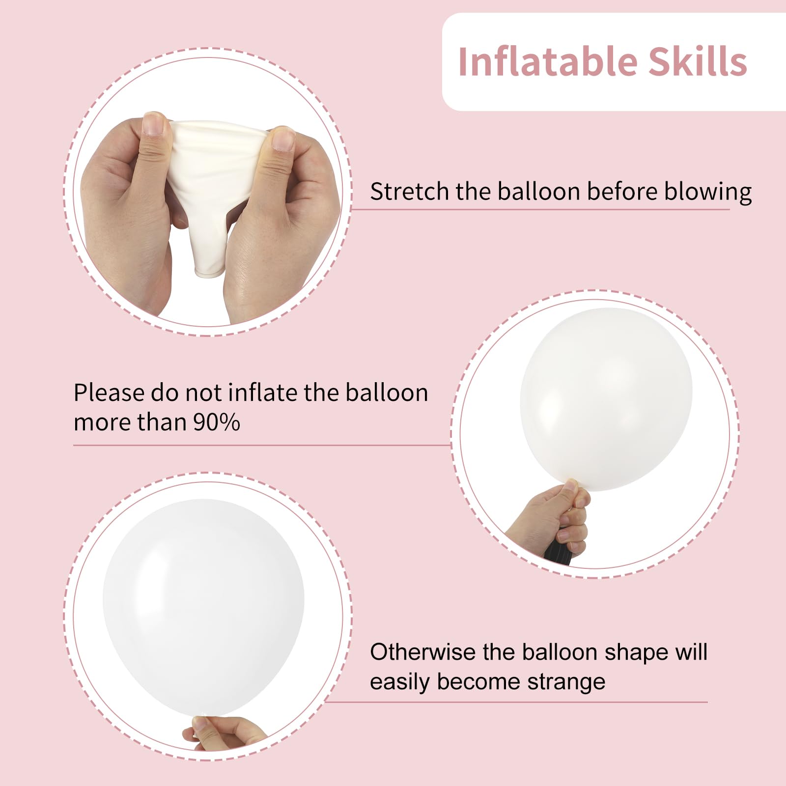 RUBFAC 129pcs White Balloons Different Sizes 18 12 10 5 Inch for Garland Arch,Party Latex Balloons for Birthday Party Wedding Anniversary Baby Shower Party Decoration