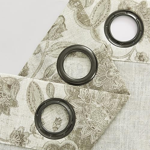Central Park Linen Grommet Semi Sheer Curtain Panel 90 Inches Long for Living Room, Flax Linen Blended Farmhouse Rustic Light Filtering Window Treatment Drape for Bedroom, Pink, 58" Wx90 Lx2