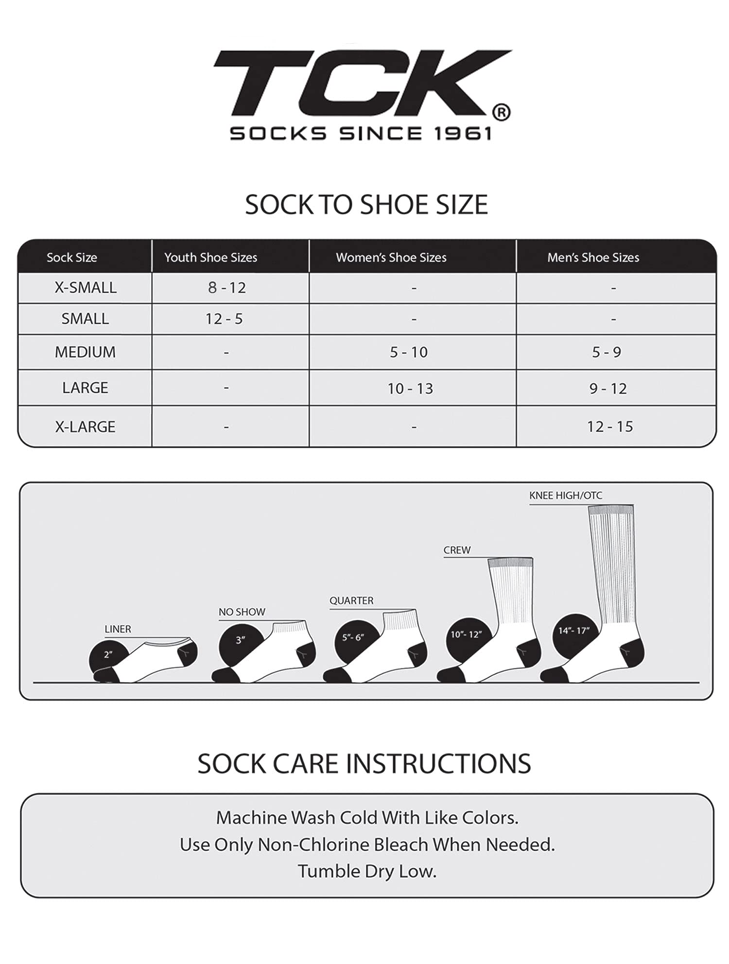 TCK Prosport Performance Tube Socks (Black, Small)
