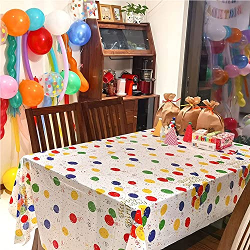 RCFFDL Baseball Tablecloth, 2 Pack Disposable Happy Birthday Baseball Table Cover for Boys Mens Birthday Party Decorations Supplies, Plastic Rectangle Table Cloths Covers 54'' x 108''