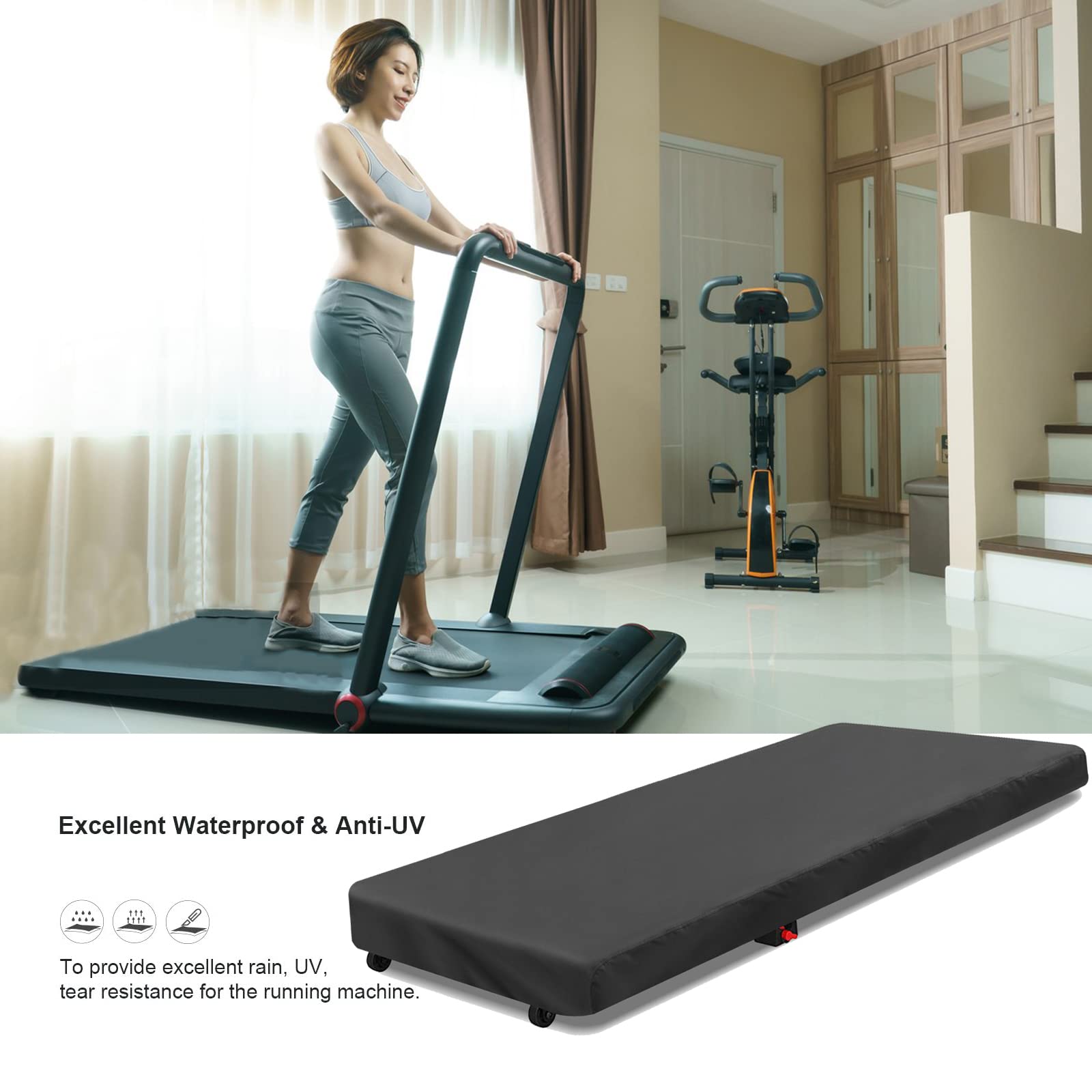 Aidetech Under Desk Treadmill Cover, Dust-Proof Walking Pad Cover, Waterproof Protective Covers for Walking Treadmill Office Home-44.29" D x 22.56" W x 3.74" H