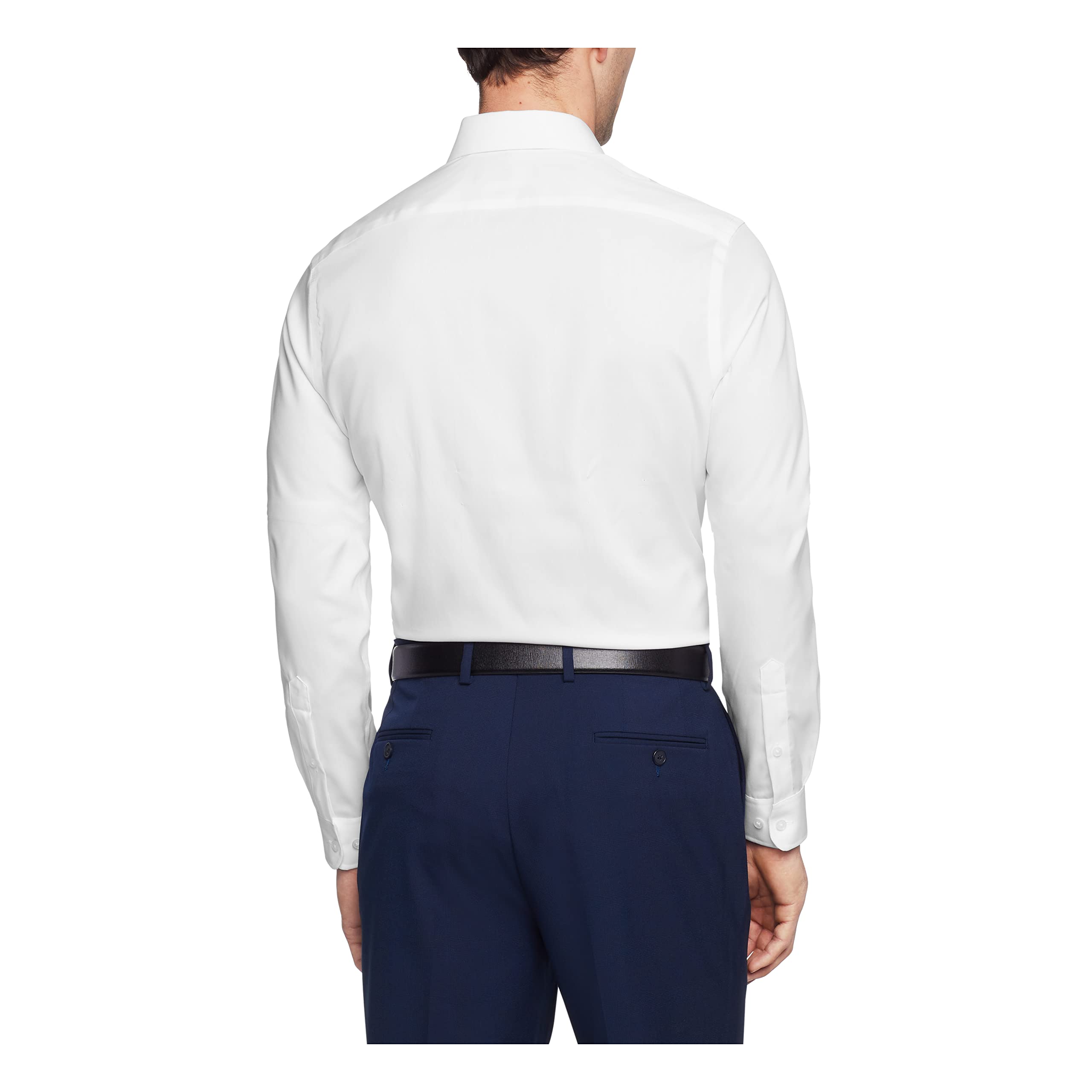 Tommy Hilfiger Men's Dress Shirt Slim Fit Non Iron Solid, White, 17" Neck 34"-35" Sleeve