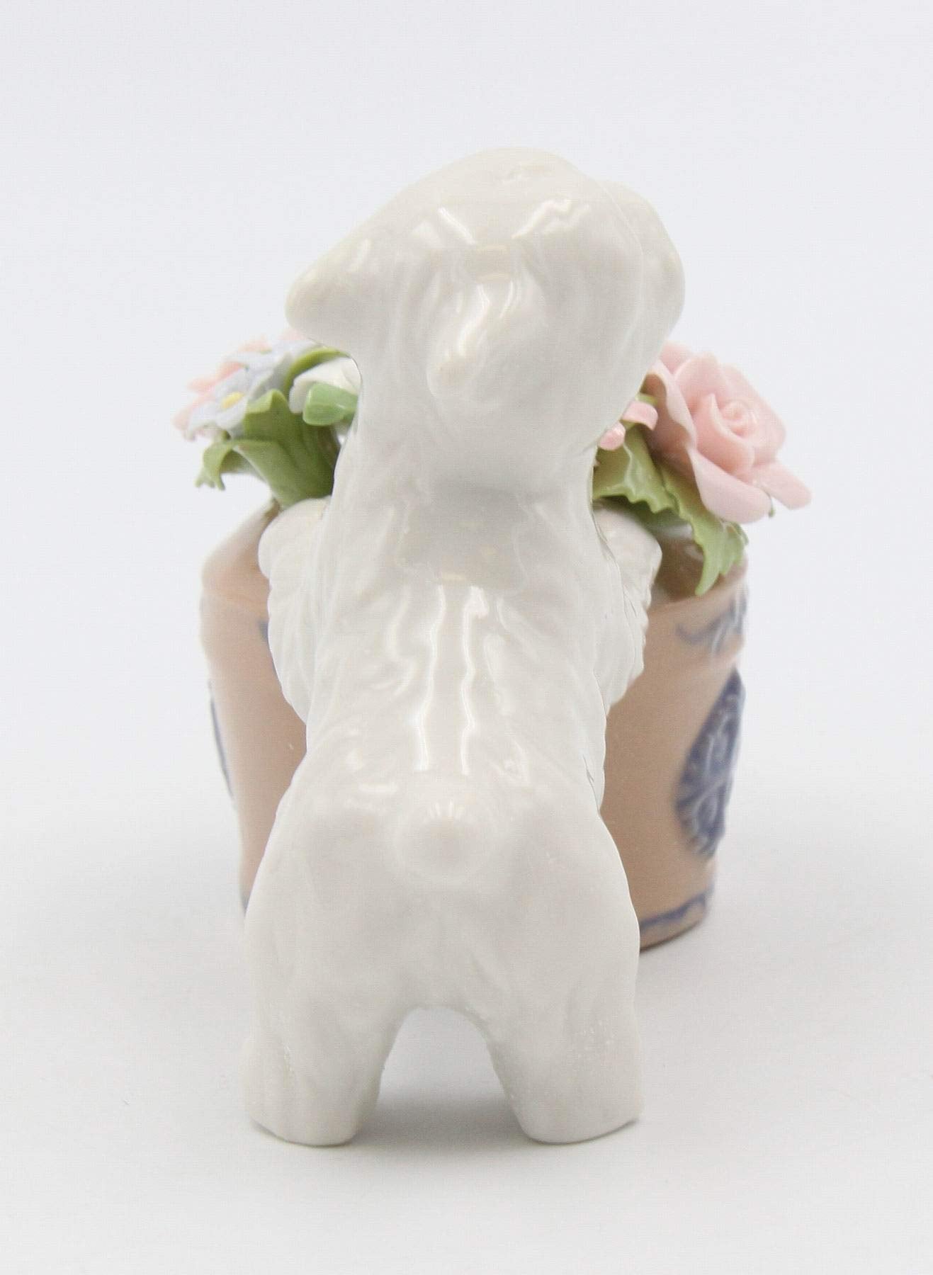 Cosmos Gifts Fine Porcelain Westie Western Terrier Dog with Flower Pot Figurine, 4-1/8"