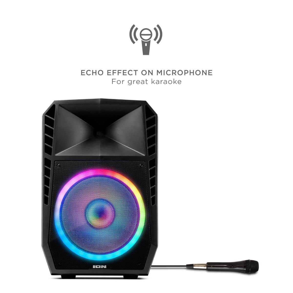 ION Audio Total PA Spartan High-Power Bluetooth Speaker System with Premium Audio, Party Lights and Microphone (Renewed)