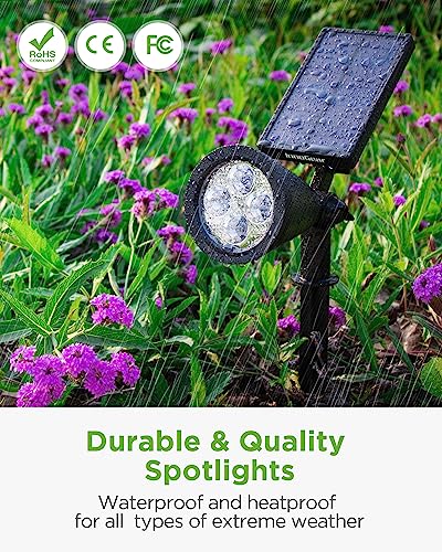 InnoGear Solar Lights Outdoor Waterproof Solar Garden Light for Outside Yard Landscape Lighting Pathway Spot Lights Spotlight Wall Light Auto On/Off, Pack of 2 (Warm White)
