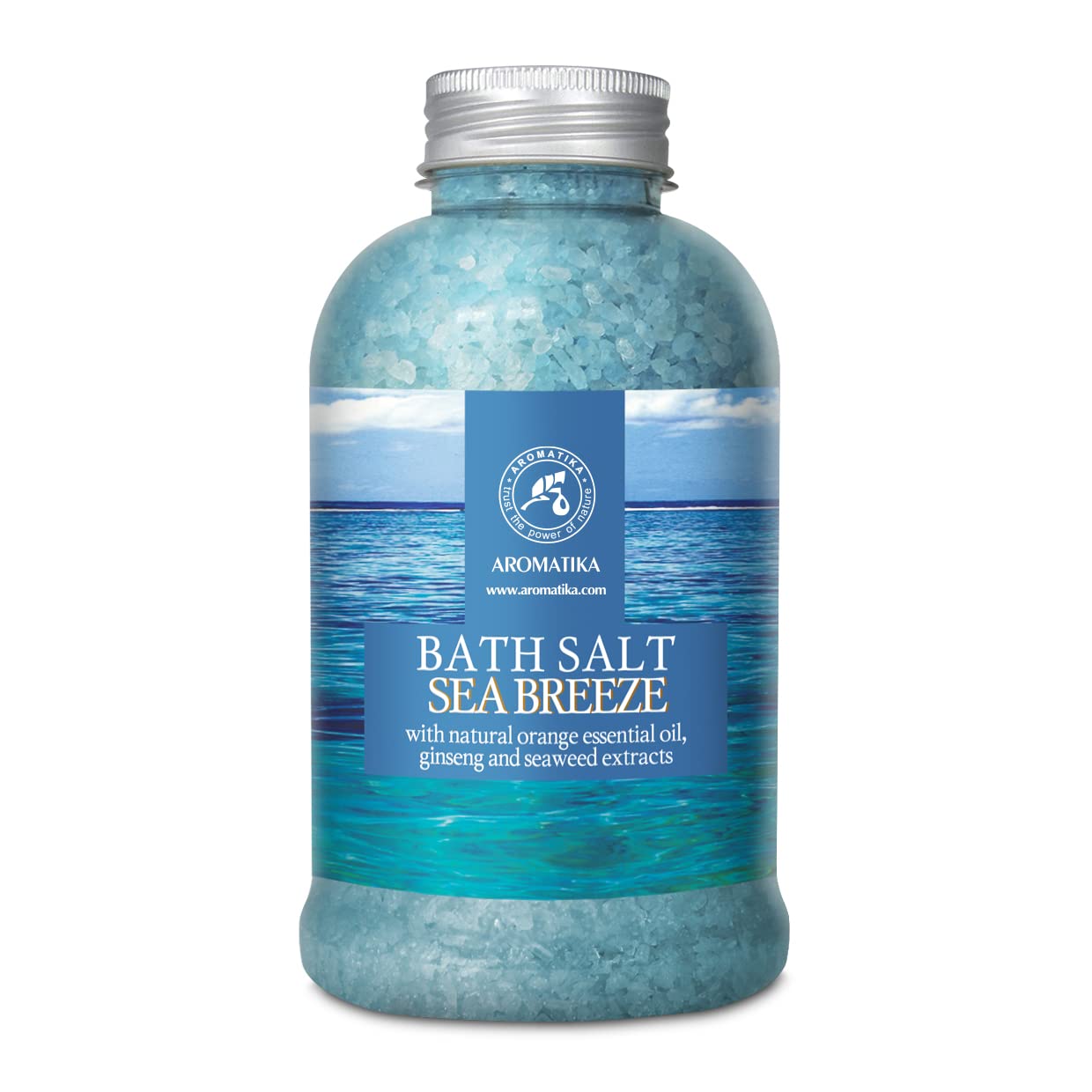 Bath Salt Sea Breeze 21.16 Oz with Natural Essential Oils Orange & Ginseng & Seaweed - Best for Good Sleep - Relaxing - Calming - Body Care - Beauty - Aromatherapy