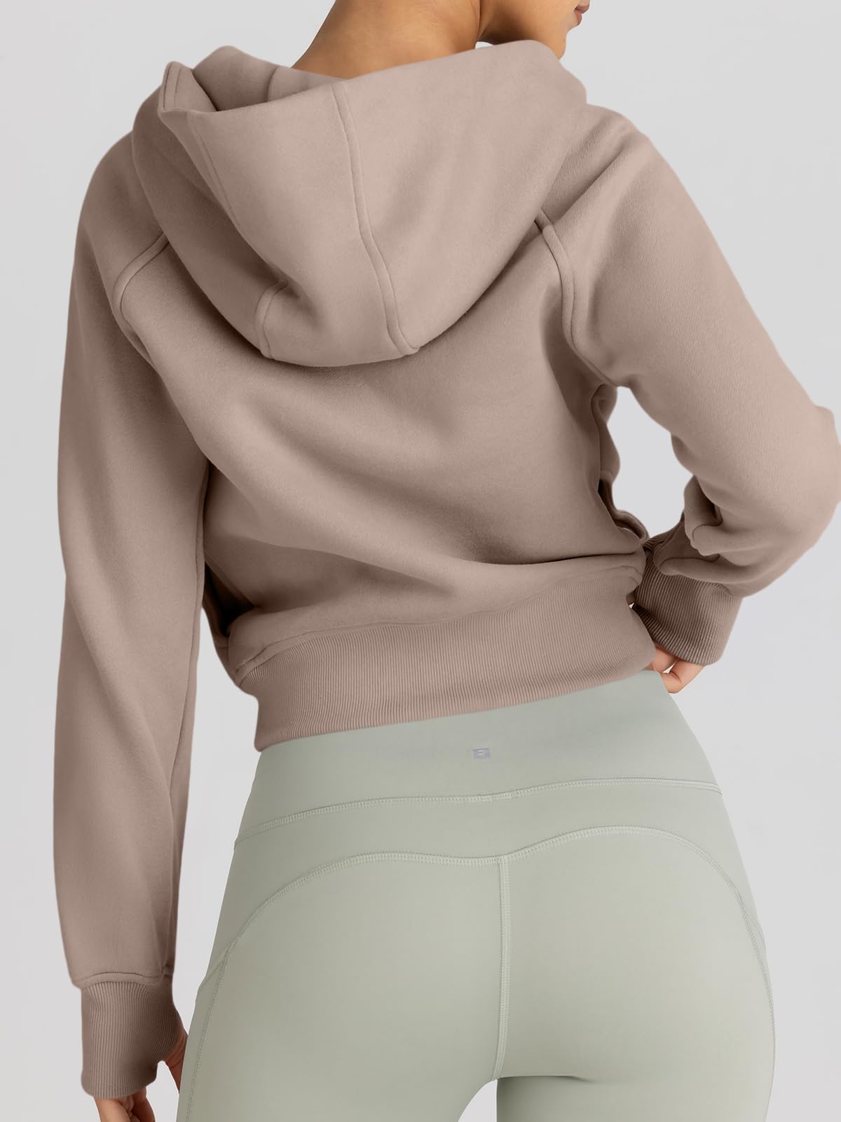 Trendy Queen Womens Zip Up Hoodies Jackets Cropped Sweatshirts Fleece Fall Outfits Casual Comfy Y2k Tops Winter Clothes 2025 CoffeeGrey XL