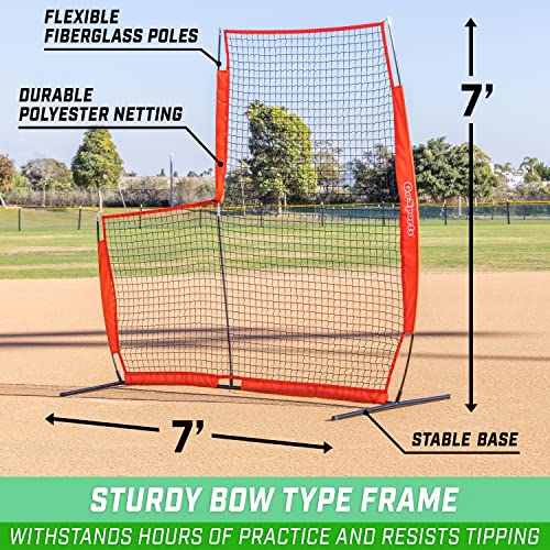 GoSports Baseball & Softball Pitching Screen - Pitcher Protection Net - L Screen or I Screen