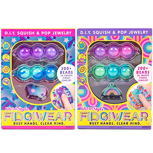 Just My Style Fidgiwear Cosmic D.I.Y. Squish & Pop Jewelry, Create Your Own Fidget Jewelry, Includes Squishy Charms & Fidget Toys, Bracelet Making Kit for Girls, Bead Kit for Kids Ages 6, 7, 8, 9