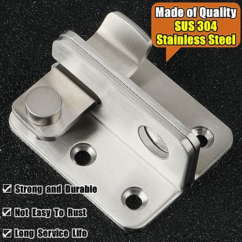 Alise Flip Latch,Gate Latches Slide Bolt Latch Safety Door Lock Catch for Barn Cabinet Pet Cage Wood Fence Bathroom Garage Window,SUS304 Stainless Steel Gate Hardware Locks,Brushed Nickel MS5009