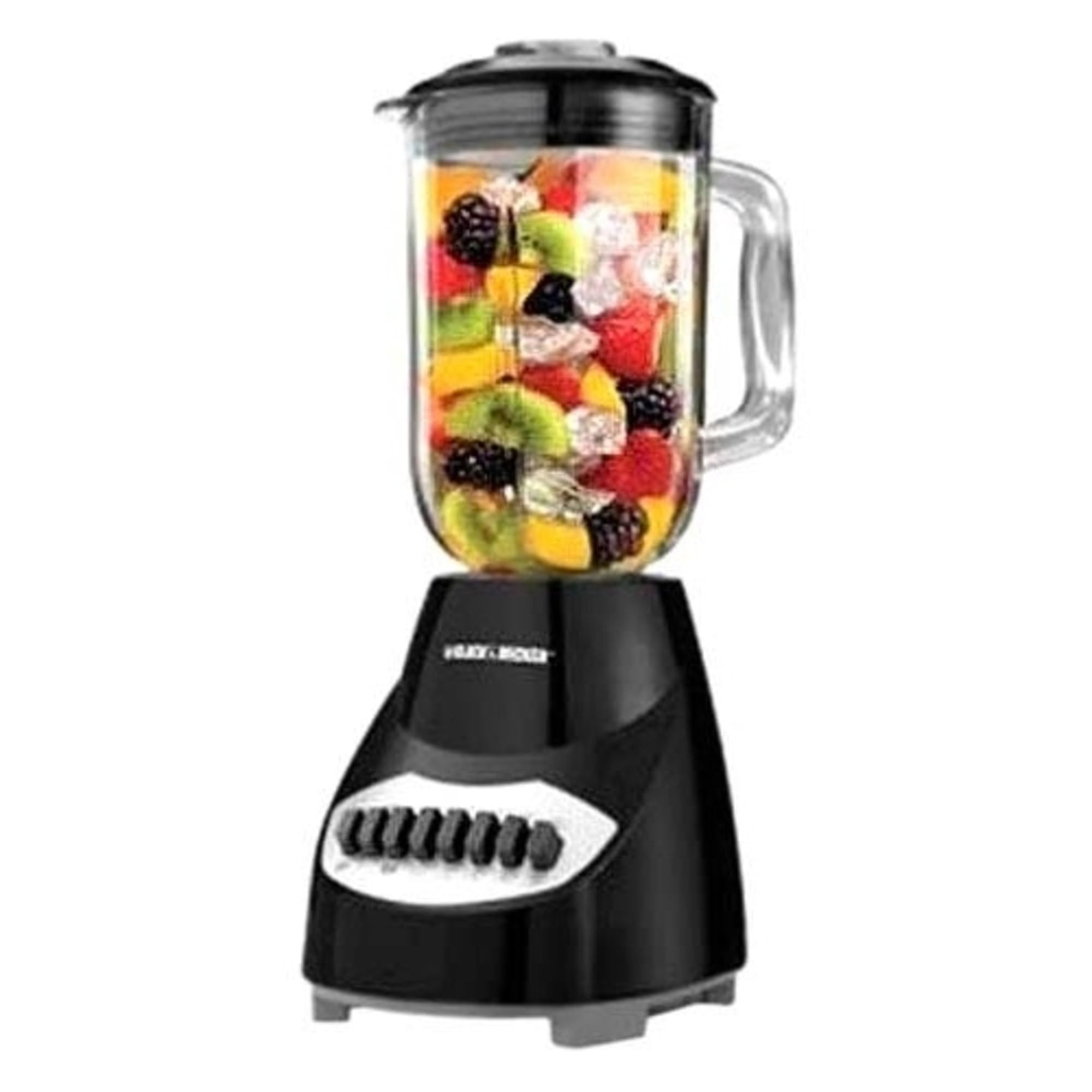 BLACK+DECKER 10-Speed Countertop Blender, BL2010BP, 6-Cup Plastic Jar, Dishwasher-Safe, Stainless Steel, Suction Feet