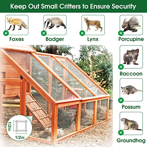 HOPERAN Hardware Cloth 1/2 inch 36 x 50 Ft Mesh 19 Gauge Chicken Wire Mesh- Hot Dip Galvanized Chicken Wire Fencing - Wire Fence Mesh Roll for Garden Fencing Chicken Coop & Pet Enclosures