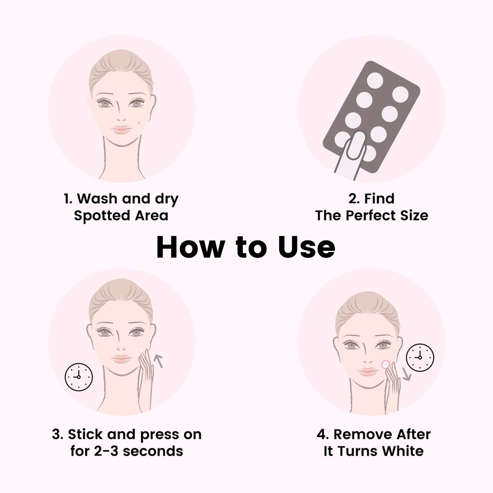 ROSELYNBOUTIQUE Pimple Patches for Face 300 Counts 4 Sizes - Hydrocolloid Acne Patches with Tea Tree Oil, SalicylicAcid, CICA Skin-Friendly
