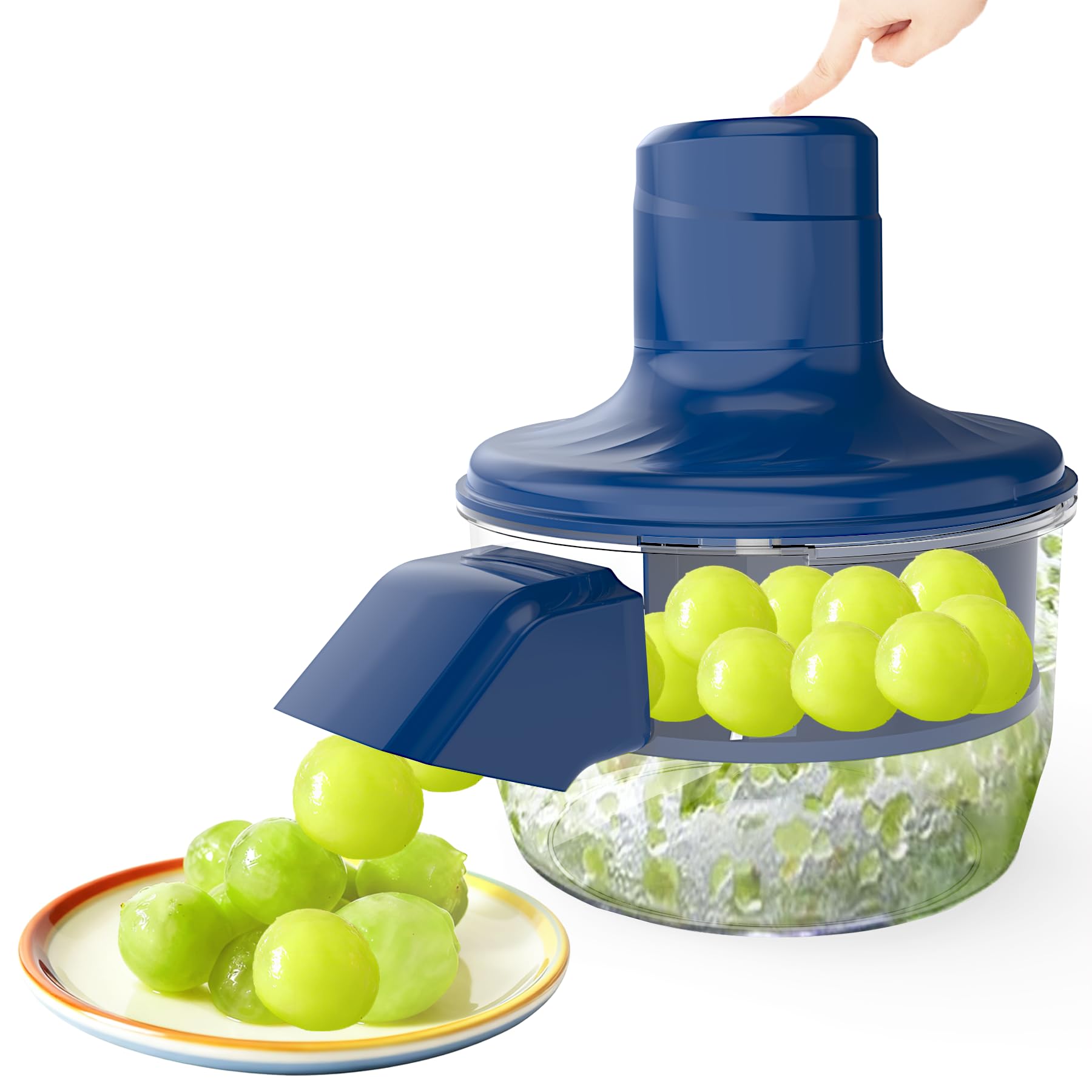 Automatic Grape Peeler Machine,Electric Peeling Machine for Grape,Automatic Garlic & Cherry Tomato Peeler Skin Remover Tool for Small Fruits,Efficient Peeling Kitchen Gadget for Home Use (Blue)