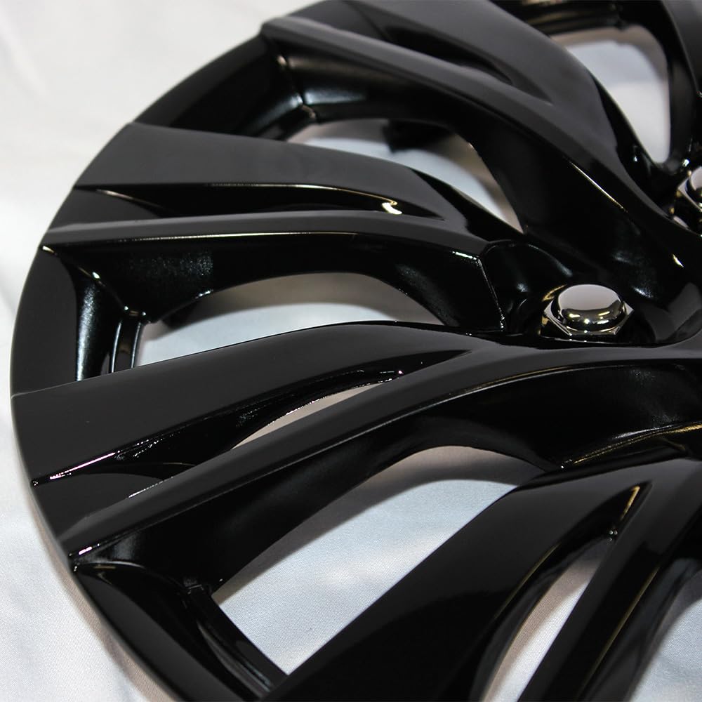 Set of 4 15" 10 Split Spoke Wheel Covers - Gloss Black
