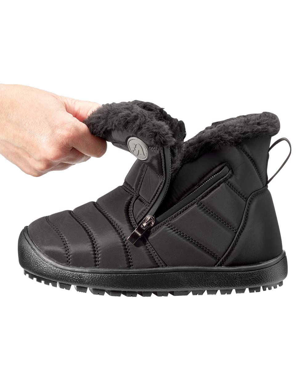 Silvert's Adaptive Clothing & Footwear Women's Extra Wide Easy Dual Zipper Winter Boot - Black 10