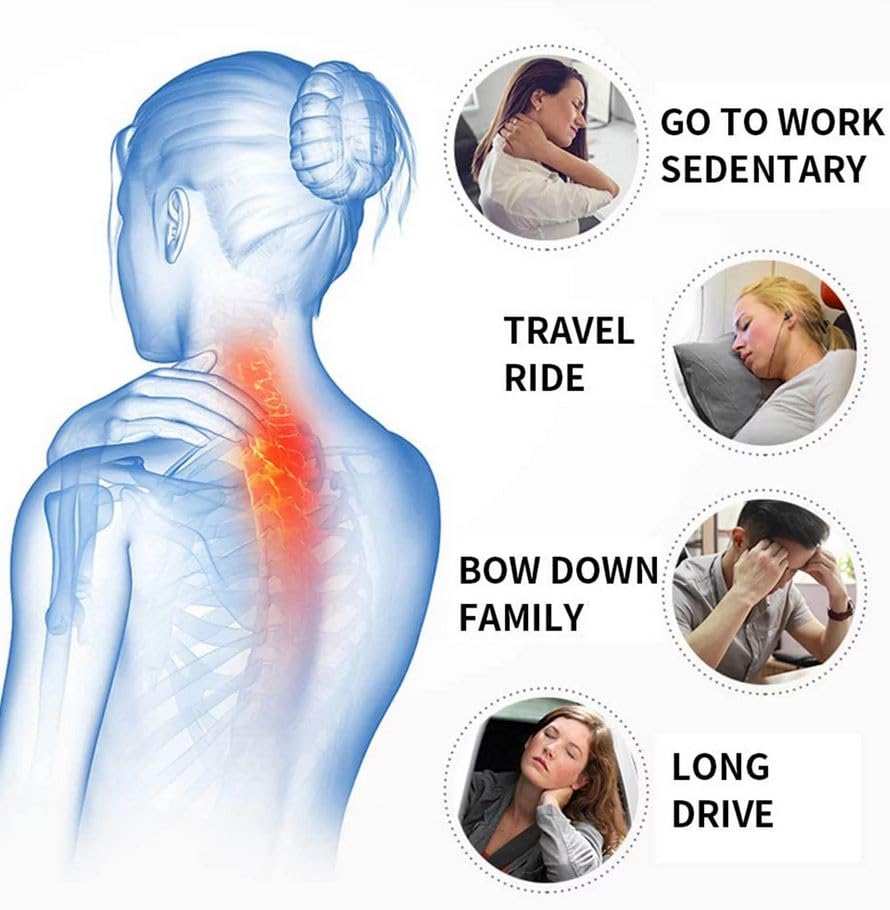 MLVOC Travel Pillow 100% Pure Memory Foam Neck Pillow, Comfortable & Breathable Cover, Machine Washable, Airplane Travel Kit with 3D Contoured Eye Masks, Earplugs, and Luxury Bag, Standard (Black)