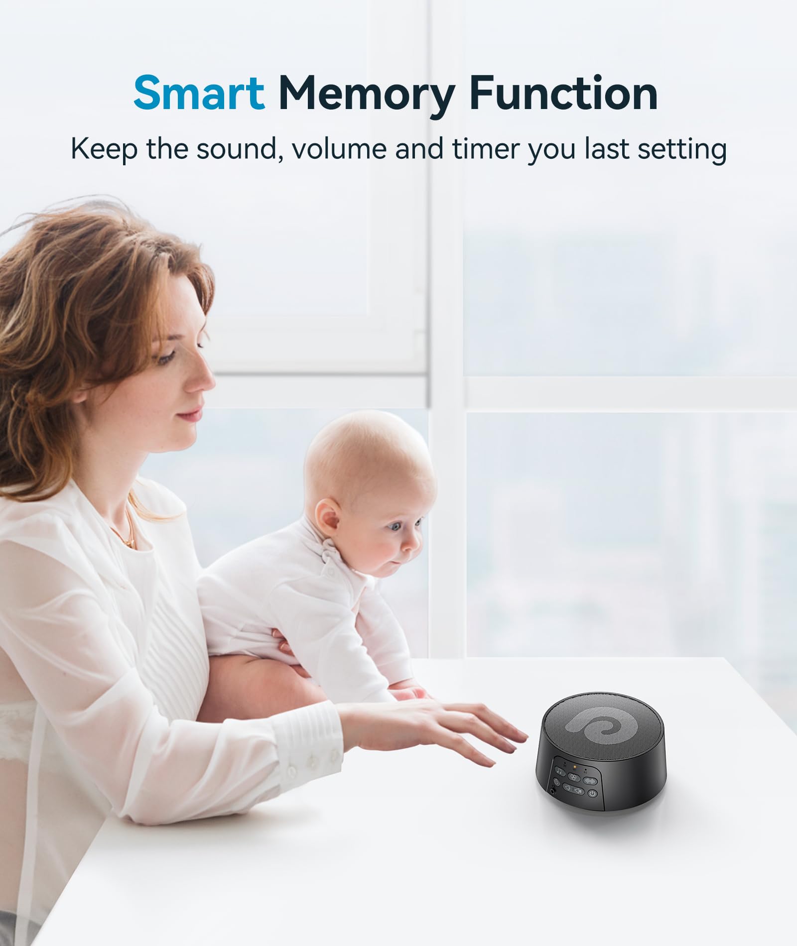 Dreamegg White Noise Machine, Sound Machine for Sleeping Baby, Kids, Adult (D3Pro-Black)