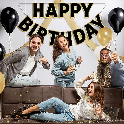 LITAUS, Red Happy Birthday Banner - Pre-Strung, 9 ft, No DIY | Birthday Decorations | Happy Birthday Sign for Birthday Decor, Backdrop | Birthday Banner for Women, Girls