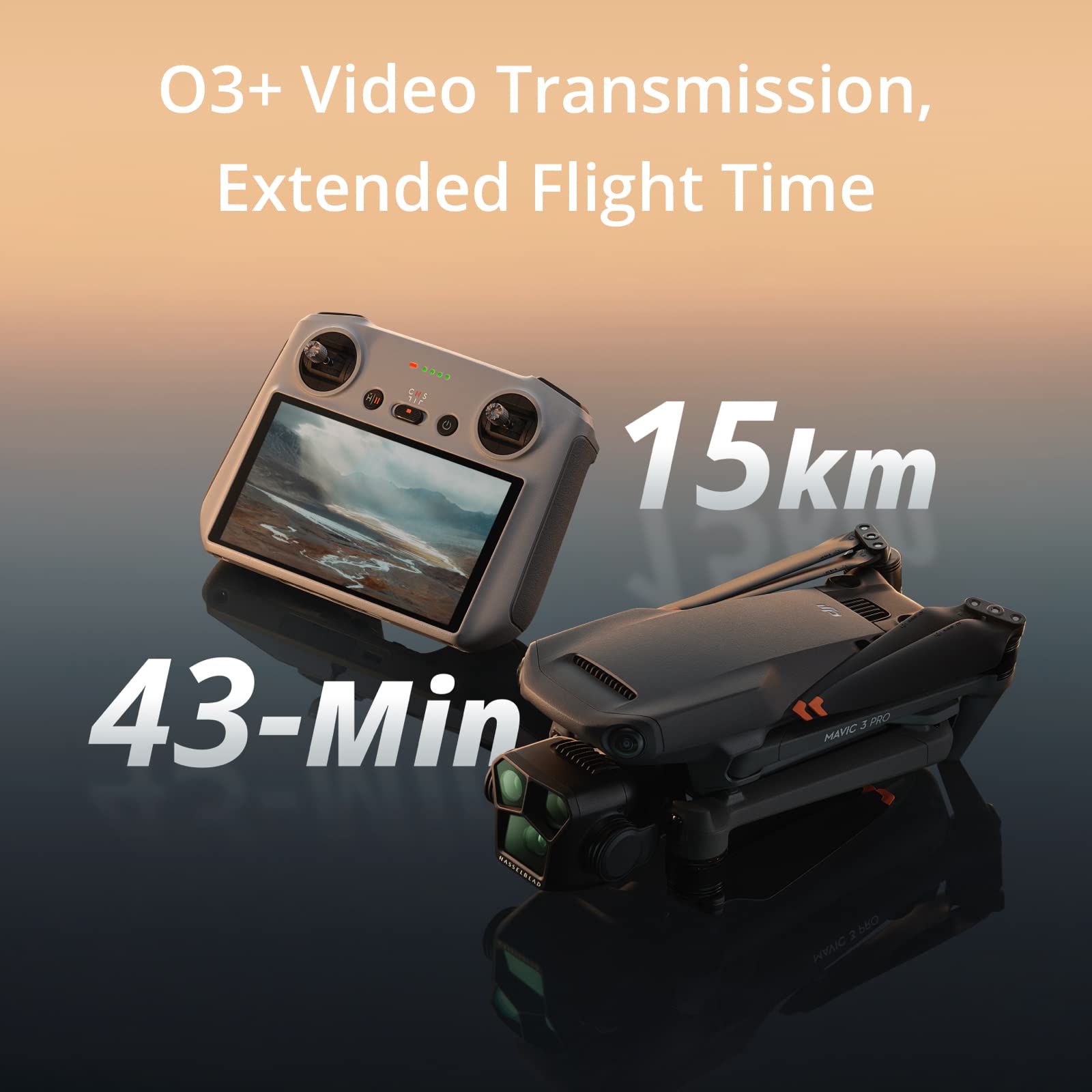 DJI Mavic 3 Pro with DJI RC, Flagship Triple-Camera Drone with 4/3 CMOS Hasselblad Camera, 43-Min Flight Time, 15km HD Video Transmission, FAA Remote ID Compliant, 4K Camera Drone for Adults