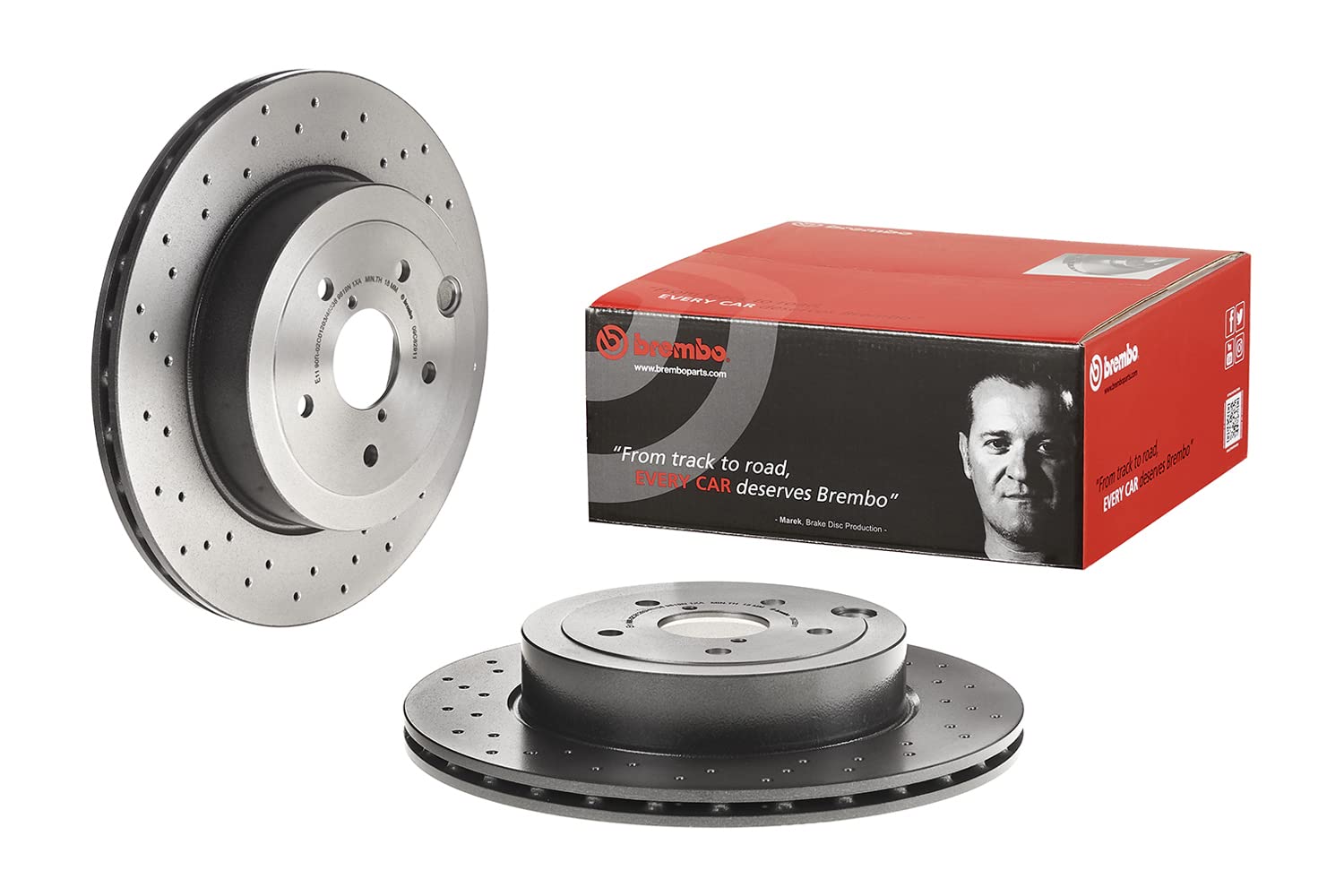 Brembo 09.C829.11 UV Coated Pillar Vented drilled Brake Rotor SUBARU OE# 26700VA010