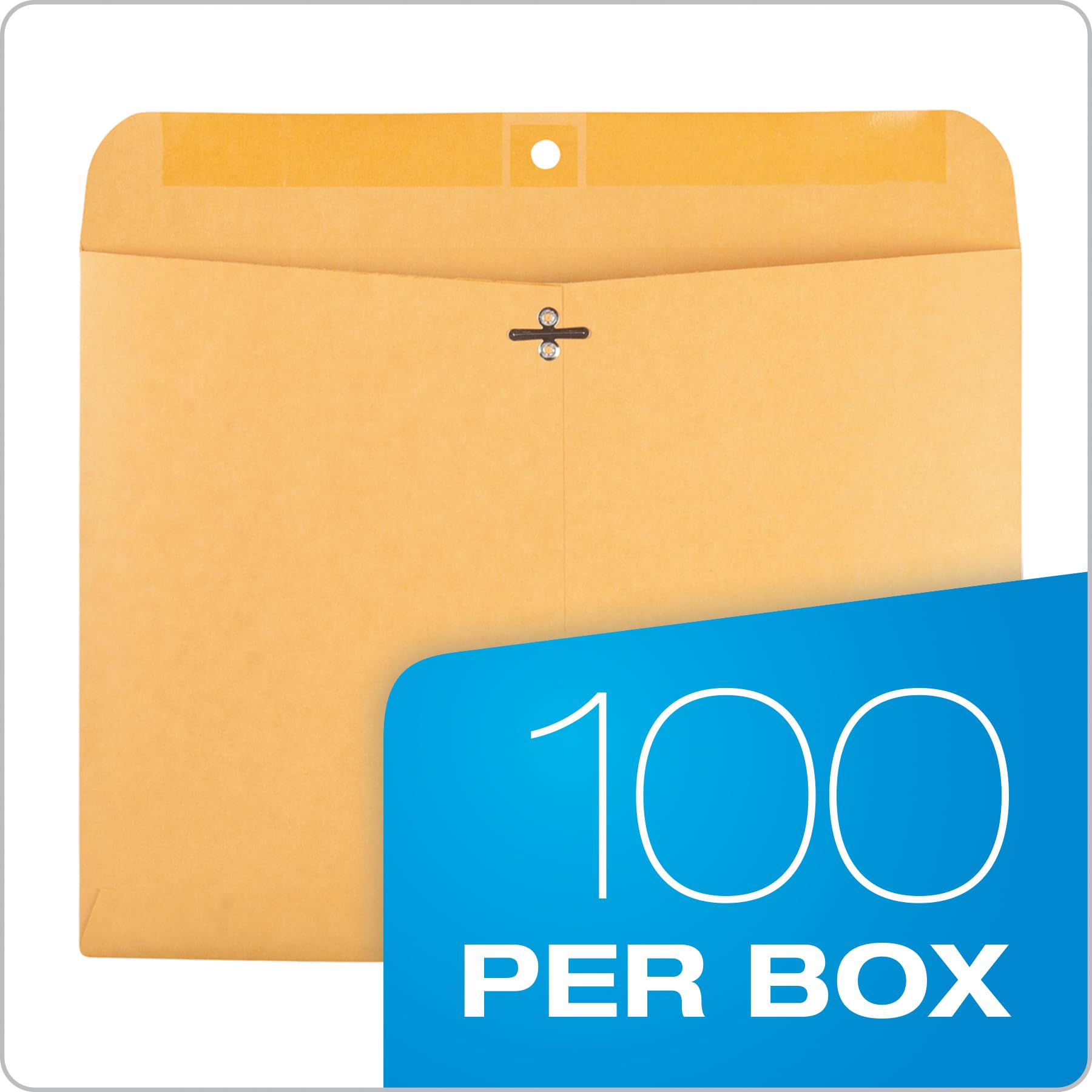 Quality Park 9 x 12 Clasp Envelopes, Deeply Gummed Flaps for Permanent Secure Seal, Great for Filing, Storing or Organizing Documents, 28 lb. Brown Kraft, Open Side, 100/Box (QUA38090)